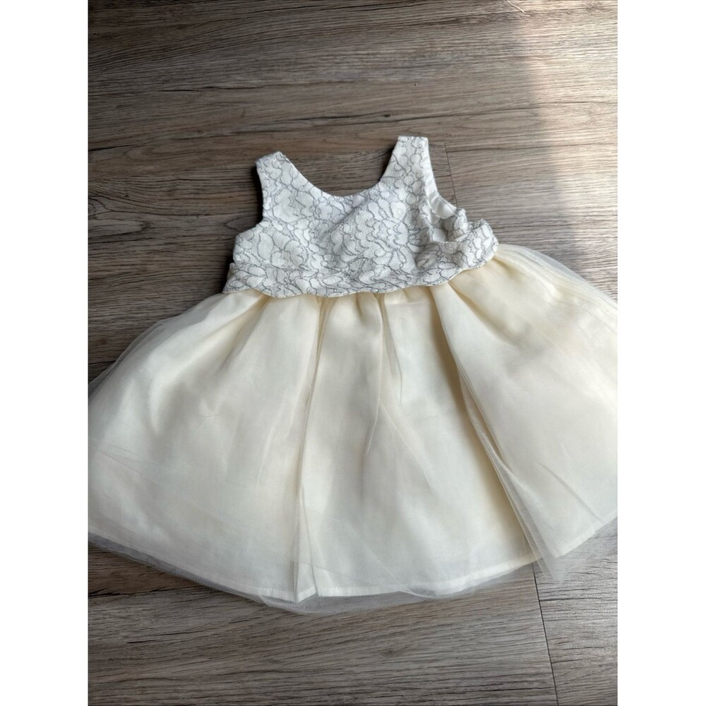 Janie and Jack Little Girls Cream Lace Bodice Tulle Skirt special occasions